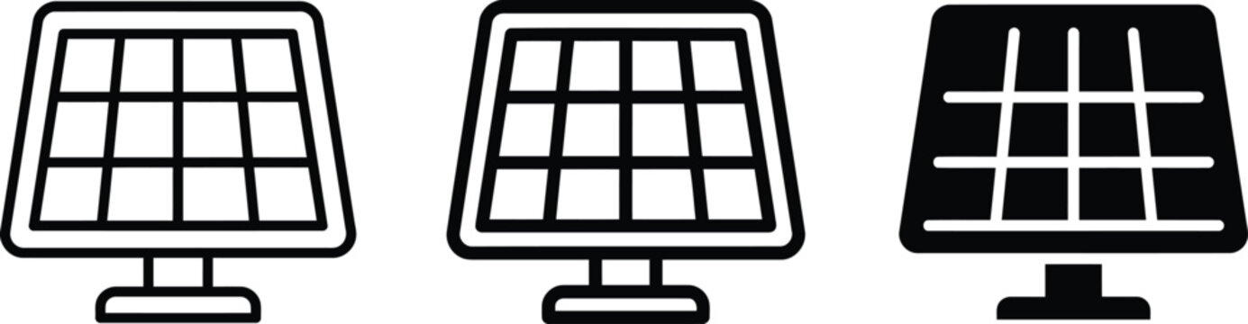 Minimalist vector illustration of three qr code symbols