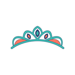 A simple flat vector illustration of a princess tiara crown isolated on a white background. © Lariss