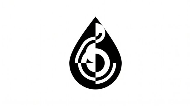 Abstract Water Droplet Logo Fluid Energy and Modern Geometric Symbol