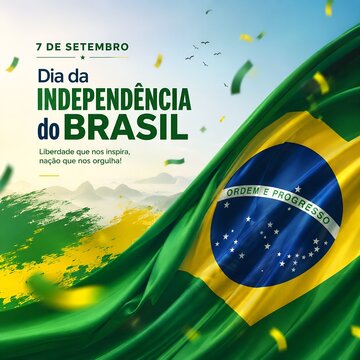 Brazil independence day flag with green background