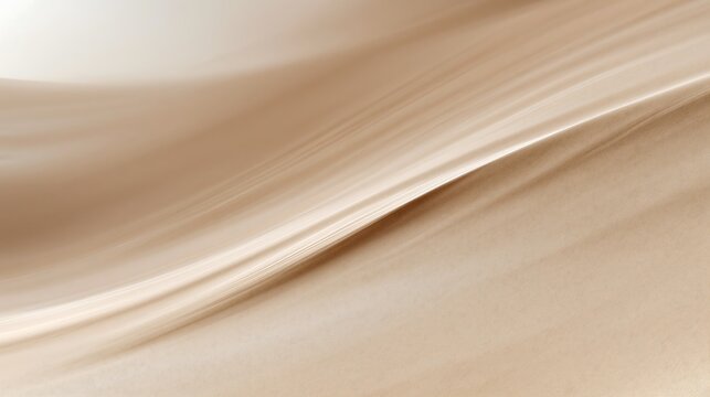 Abstract beige silk fabric wave background with smooth texture flow