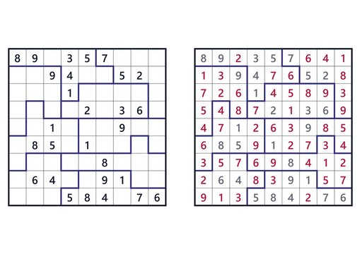 Sudoku puzzles with varying difficulty levels on a grid  
