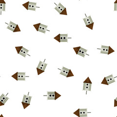 Naklejka premium pattern home bird house cartoon. home bird house sign vector