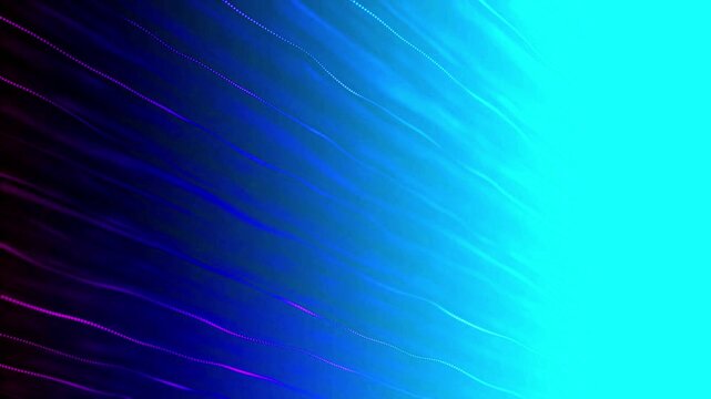 Cyan gradient background with subtle glowing dotted wavy lines in smooth motion.