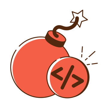 A beautiful design icon of bomb coding 