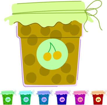 sweet jam jar cartoon. container marmalade, homemade strawberry sweet jam jar sign vector