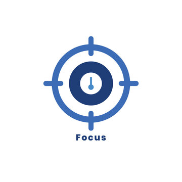 Minimalist Focus Target Logo Icon Vector Illustration Isolated on White Background for Business and Strategy Concept