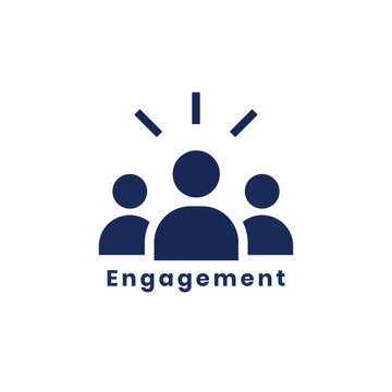 Customer and Employee Engagement Icon, Team Leadership and Audience Interaction Symbol, Minimalist Vector Illustration Isolated on White Background