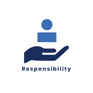 Social Responsibility Icon Logo Concept with Hand Holding Person, Flat Vector Illustration Isolated on White Background