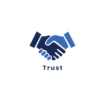 Business Handshake Logo Vector Icon Isolated on White Background, Trust and Partnership Concept, Minimalist Flat Design Symbol