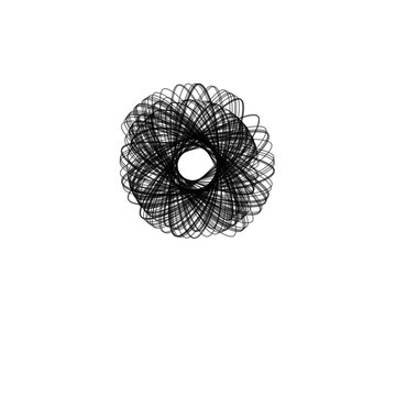 Abstract black circular spirograph pattern