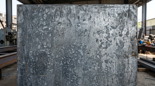 Weathered galvanized steel texture. Industrial metal background with aged zinc coating.