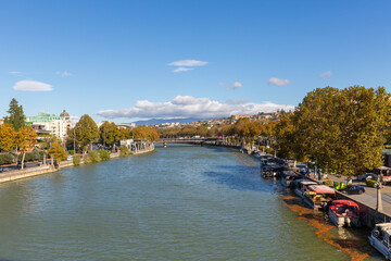 View of the city and the Kura River in Tbilisi, Georgia © Pavel