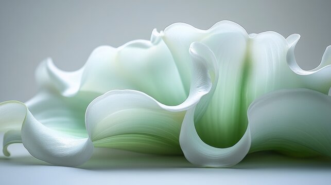 Delicate petals unfurl in a gentle display showcasing pristine white and green hues