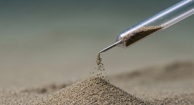 Marine Sediment Sampling Probe Collecting Granular Material for Scientific Research