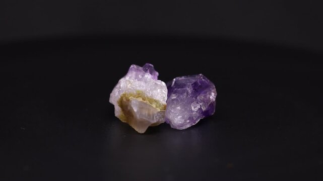 purple amethyst mineral from Brazil with black background
