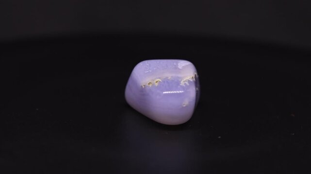 blue chalcedony mineral from Namibia with black background