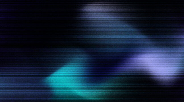 Abstract glowing cyan and purple scanlines motion blur dark grainy background