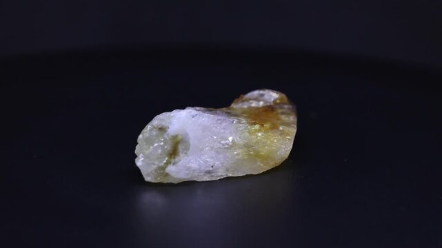 citrine quartz mineral from Brazil with black background