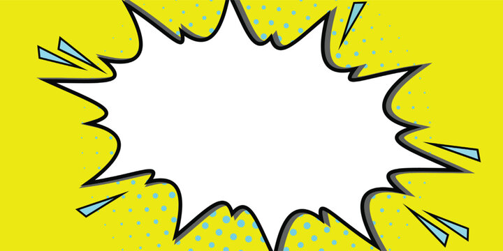 Vibrant Yellow Comic Explosion Graphic with Halftone Dots