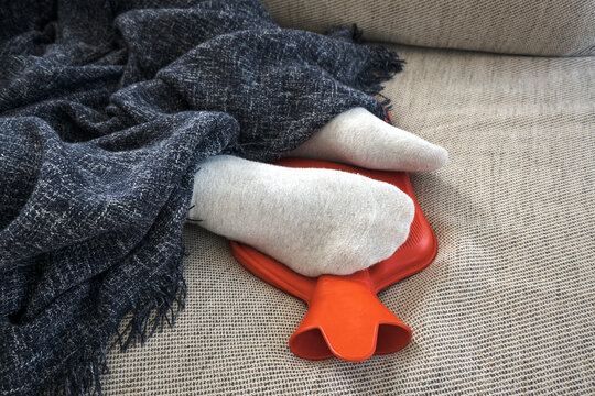 Hot water bottle, a warm foot warmer for a cold day.
