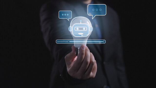 AI Virtual Assistant Artificial Intelligence Chatbot Controlled by Prompt Engineering for Explainable Generative AI information and LLM Deep Learning Technology for Smart Business Work Support. Elide