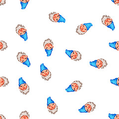 Fototapeta premium pattern dwarf garden gnome cartoon. dwarf garden gnome sign vector
