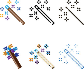 Fototapeta premium Magic Wand diversity Icon Vector. Outline Magic Wand Sign. Color Isolated Contour Symbol