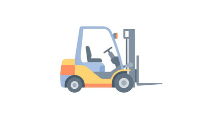 Naklejka premium Flat Design Forklift Illustration On White Background