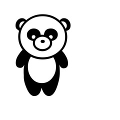 Cute black and white panda mascot vector illustration for branding and children's design © khan