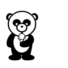 Cute cartoon panda holding heart shape for love and Valentine's Day greeting cards © khan