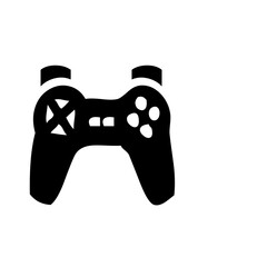 Black video game controller icon isolated on white background for gaming design projects © khan