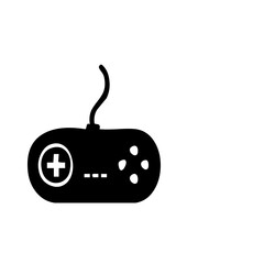 Black video game controller icon isolated on white background for gaming concept design. © khan