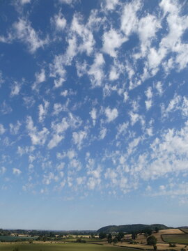 cirrocumulus cloud formations over the Wye Valley, England