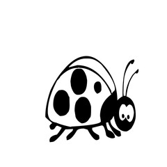 Cute ladybug cartoon illustration isolated on white background © Salma