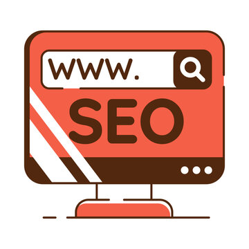 Conceptual flat design icon of search engine optimization 
