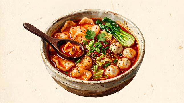 Seblak street food in bowl 