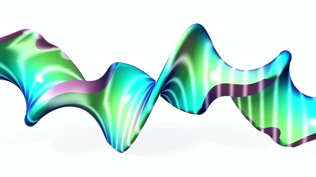 A three dimensional ribbon wave undulates in a seamless loop