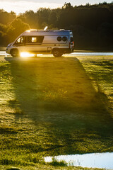 Camper van camping on nature in Portugal © anetlanda