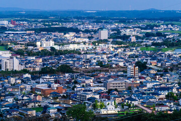 Fototapeta premium Twilight cityscape of Kato in Hyogo Prefecture