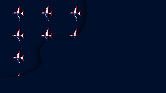 Military Aircraft Formation Flight Animation for Air Force Birthday Tribute.