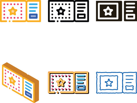 amusement park ticket mix icon vector. amusement park ticket sign. color symbol