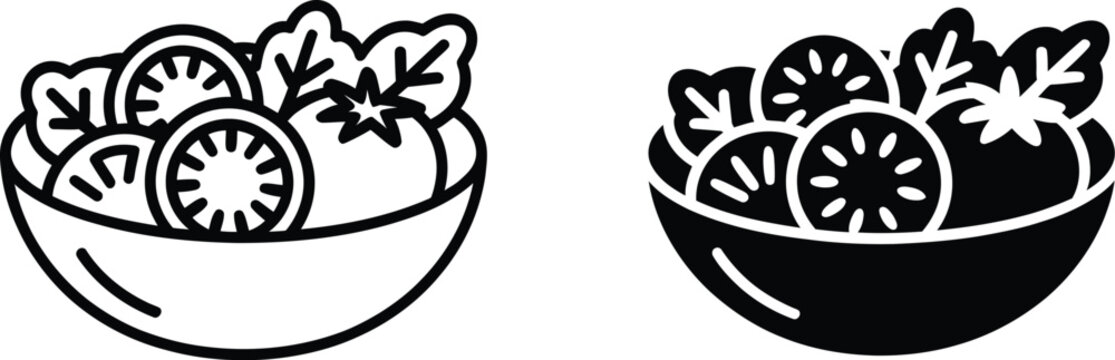 Fresh vegetable salad in bowl vector illustration