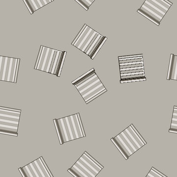seamless pattern Roller blind providing shade from sunlight and ensuring interior privacy, featuring horizontal stripes in varying shades of grey, indicating a minimal and modern home or office decor