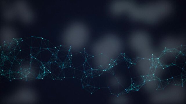 Glowing turquoise nodes shift in a seamless loop
