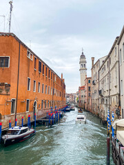 City of Venice, canal, bridge, gondola boats and colorful local buildings and houses  © PaBou