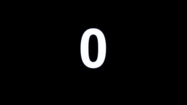 Animated Countdown From Five to Zero With Transparent Background for Broadcast Use