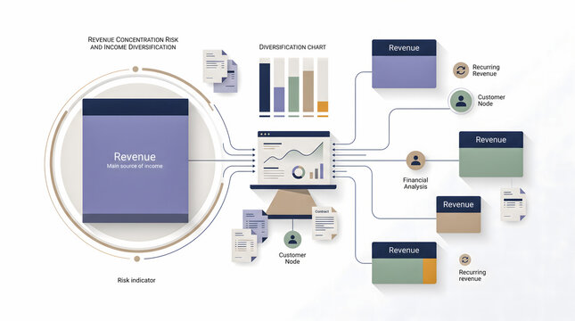Revenue Concentration Risk and Business Income Diversification Infographic