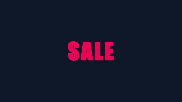 Bold red sale word written in a stylized font on a dark blue background representing a promotional discount event for retail shopping and marketing campaigns to attract customers and increase revenue