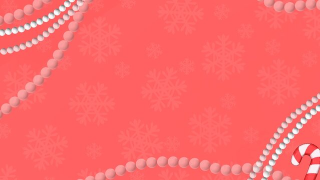 red christmas background with snowflakes and copy space 